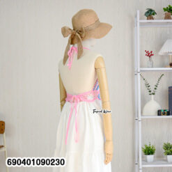 Boho crochet summer dress with tiered skirt and tie-back halter neckline.