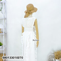 Cotton frill beach dress with free size fit and ruffle neckline