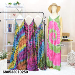 Bohemian-style cotton tie dye maxi with boho colors