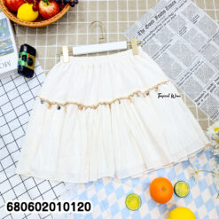 Boho cotton mini skirt with shell trim and coins – perfect for beach fashion and summer shops