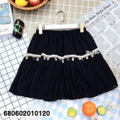 Boho cotton mini skirt with shell trim and coins – perfect for beach fashion and summer shops