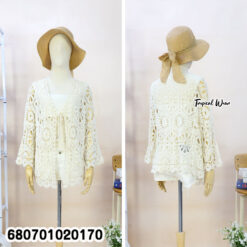 Cotton lace cardigan for summer, free size, everyday lightweight layer
