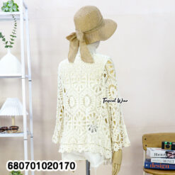 Cotton lace cardigan for summer, free size, everyday lightweight layer