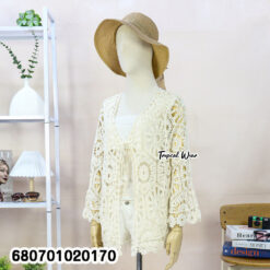 Cotton lace cardigan for summer, free size, everyday lightweight layer