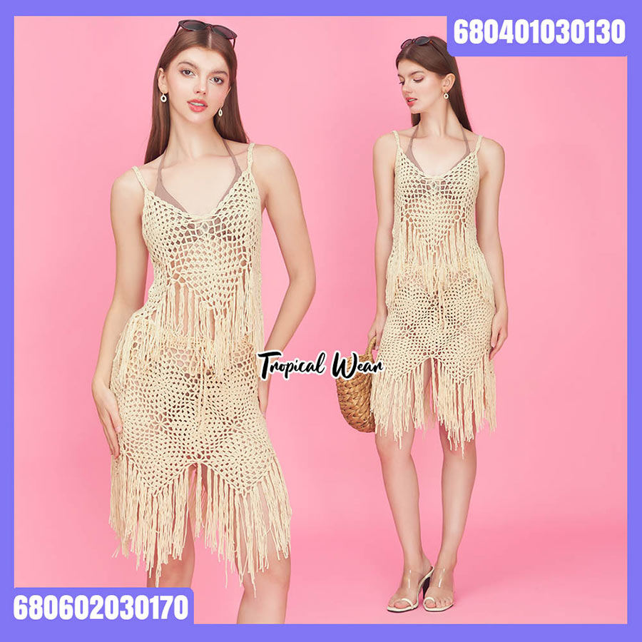 เสื้อสายเดี่ยวถักไหมพรมแต่งพู่ – 680401030130 - Image 4