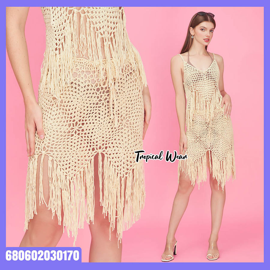 กระโปรงถักโครเชต์ ชายแต่งพู่ - 680602030170 - Image 3