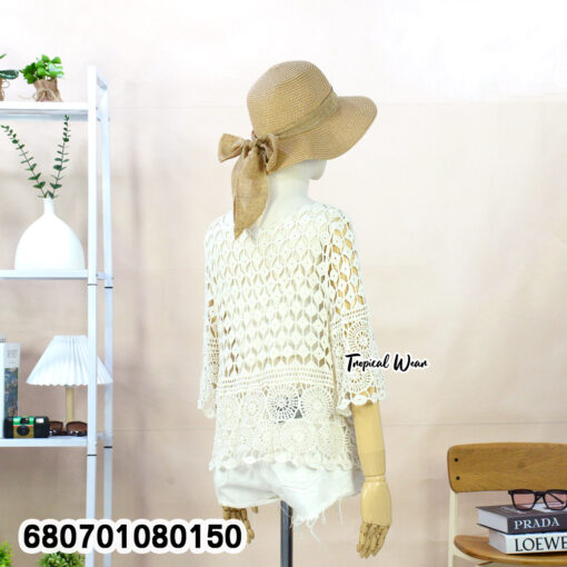 เสื้อคลุมถักโครเชต์ลายลูกไม้ – 680701080150 - Image 5