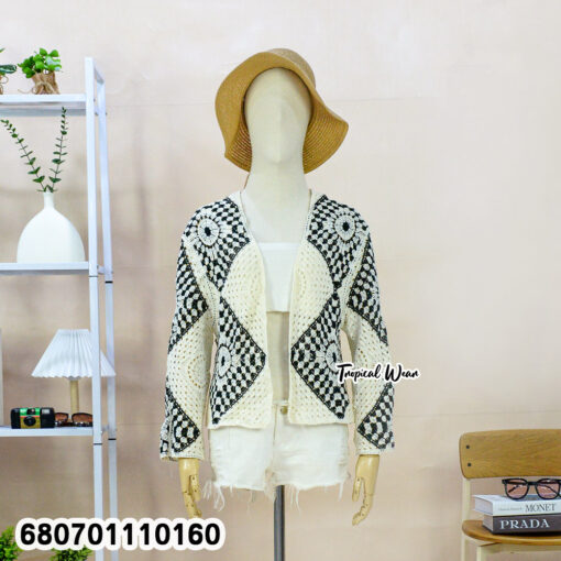 Summer cotton knitted cardigan for beachwear and travel outfits