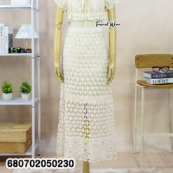 Crochet style cotton skirt for summer, free size white design