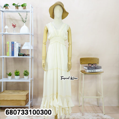 Boho cotton maxi dress with ruffle hem – Tropical Wear Summer Collection.