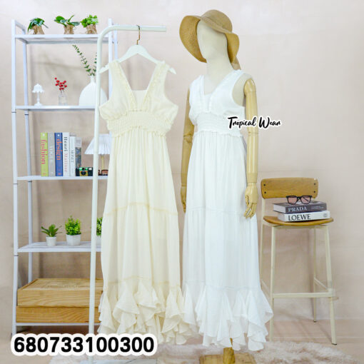 Boho cotton maxi dress with ruffle hem – Tropical Wear Summer Collection.