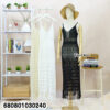 Free-size boho knitted summer dress available in cream, white, and black.