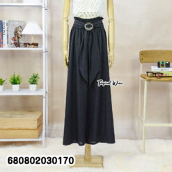 Casual wide leg cotton pants with coconut buckle – everyday fashion