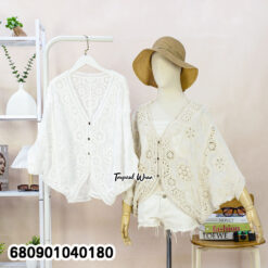เสื้อคลุมทรงค้างคาว ปักลายดอกไม้ – 680901040180