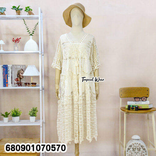 ชุดคลุมถักโครเชต์ลายลูกไม้ – 680901070570 - Image 2