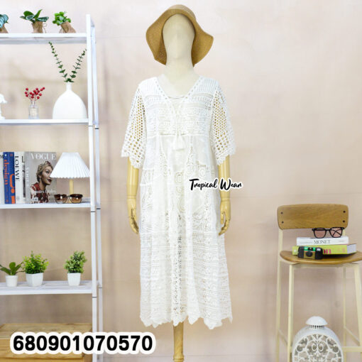 ชุดคลุมถักโครเชต์ลายลูกไม้ – 680901070570 - Image 3