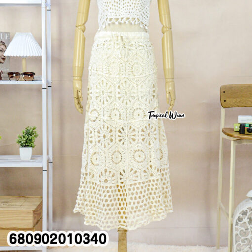 กระโปรงยาวถักลายดอกเหลี่ยม - 680902010340 - Image 3
