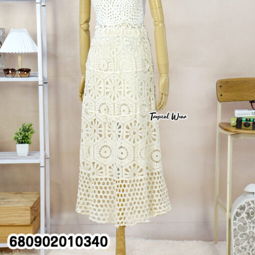 กระโปรงยาวถักลายดอกเหลี่ยม - 680902010340 - Image 5