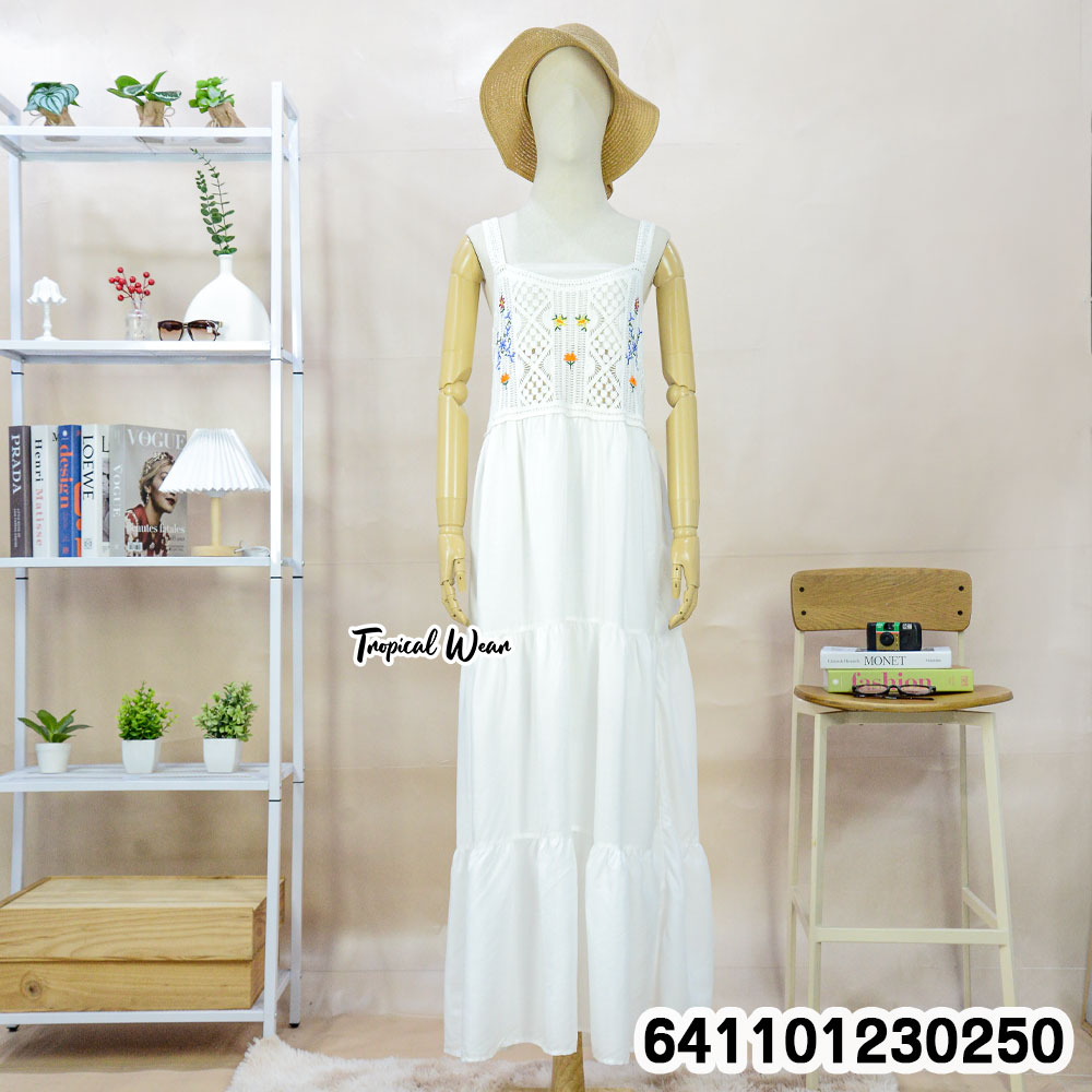 เดรสยาวถักไหมพรมปักลายดอกไม้ - 641101230250 - Image 2