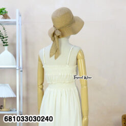 White cotton summer maxi dress for tropical and resort fashion