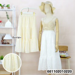 กระโปรงยาวฉลุลายดอกไม้ - 661102010220