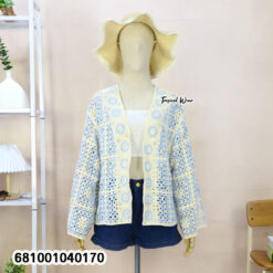 free size lightweight crochet cardigan with open-knit pattern for everyday layering