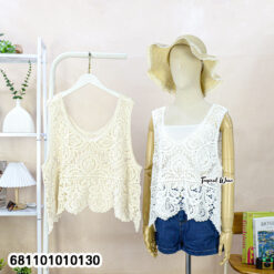 Free size cotton lace top for women, lightweight sleeveless design, soft comfortable casual summer wear