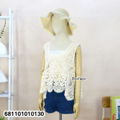 Free size cotton lace top for women, lightweight sleeveless design, soft comfortable casual summer wear
