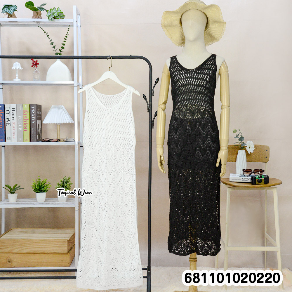 Summer Crochet Swimsuit Cover Dress - ชุดคลุมว่ายน้ำถักโครเชต์สำหรับซัมเมอร์ - 681101020220