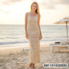 free-size cotton knitted summer dress with breathable lightweight texture