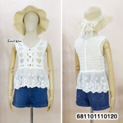 Summer Crochet Button Lace Top – เสื้อโครเชต์ซัมเมอร์ติดกระดุมชายลูกไม้-681101110120