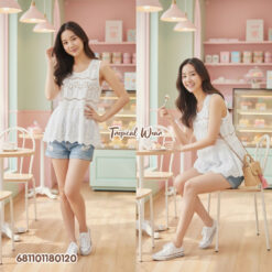 Elegant Crochet Lace Peplum – เสื้อโครเชต์ลูกไม้ชายระบาย-681101180120