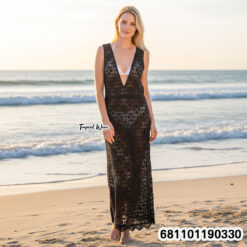 Crochet Lace Bodycon Maxi – เดรสโครเชต์เข้ารูปแม็กซี่ลายลูกไม้-681101190330