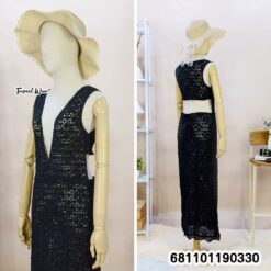 Crochet Lace Bodycon Maxi – เดรสโครเชต์เข้ารูปแม็กซี่ลายลูกไม้-681101190330