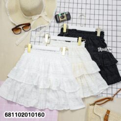 Elegant Lace Mini Ruffle Skirt – กระโปรงสั้นแต่งระบาย-681102010160