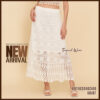 everyday free-size cotton crochet-style maxi skirt with breathable texture