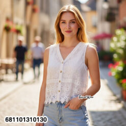 Women’s lace vest designed for summer layering, free size, lightweight feel