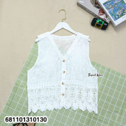 Women’s lace vest designed for summer layering, free size, lightweight feel