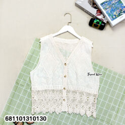 Women’s lace vest designed for summer layering, free size, lightweight feel