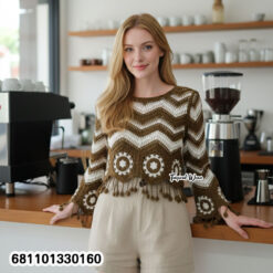 boho crochet style top for easy layering with zigzag pattern