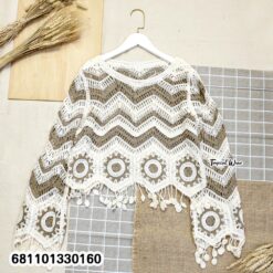 boho crochet style top for easy layering with zigzag pattern