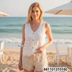 Lace vest displayed for wholesale boutique sales, free size, versatile daily wear design.