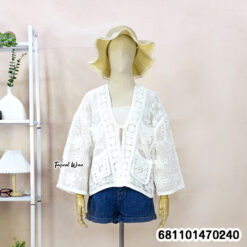 Free size cotton embroidered layering top with soft fabric and relaxed summer fit