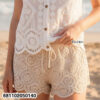 Vintage Crochet Lace Shorts กางเกงขาสั้นโครเชต์ลูกไม้สไตล์วินเทจ-681102050140