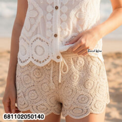 Vintage Crochet Lace Shorts กางเกงขาสั้นโครเชต์ลูกไม้สไตล์วินเทจ-681102050140