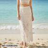 Free size cotton lace maxi skirt with floral lace pattern for everyday wear