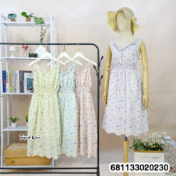 Pastel Floral Summer Dress | เดรสสายเดี่ยวลายดอกโทนพาสเทลซัมเมอร์-681133020230