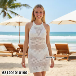 Sleeveless knit layering dress with airy knit texture and relaxed free size fit.
