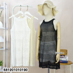 Boho Crochet Sleeveless Dress  เดรสโครเชต์แขนกุดสไตล์โบโฮ-681201010190