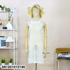Sleeveless knit layering dress with airy knit texture and relaxed free size fit.